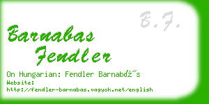 barnabas fendler business card